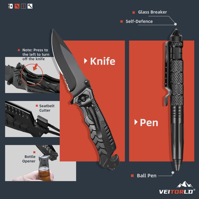 VEITORLD Gifts for Men Dad Him Christmas - Survival Gear