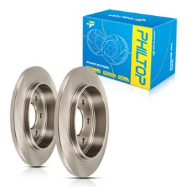 PHILTOP 12.57 inch（319.5 mm） Rear Solid Disc Brake Rotors Compatible with INFINITI QX56 2004-2010, 2-PC Set replace # 31329