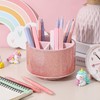 Epakh Pink Pencil Holder for Desk 360 Degree Rotating Bling