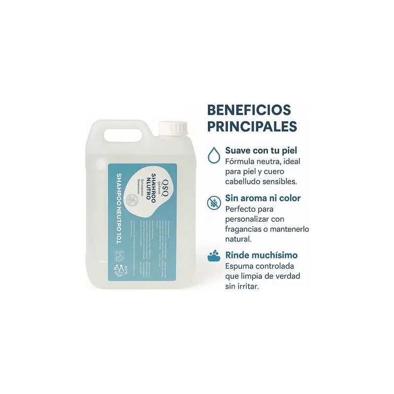 Shampoo Sin Sulfatos Ni Parabenos Neutro De 10 Lts Cabello