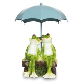 Jy.Cozy Frog Statue Garden - Resin Happy Couple Frogs on Bench Figurines, Garden Frog Decor Summer Decorations, for Patio Yard Lawn Porch, Ornament Gift