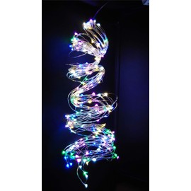 PANAX 200 Micro LED Light Bundles on High-Quality Silver Wire with 16 Strands (100-150 cm) - Christmas Decoration Colourful Power Operated