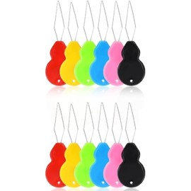 100 Pieces Plastic Needle Threaders, Gourd Shaped Wire Loop DIY Needle Threaders Hand Machine Sewing Tool Needle Threader for Sewing Crafting Knitting Craft