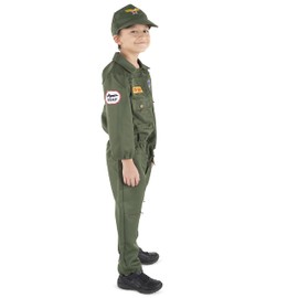 Dress Up America Top Gun Costume - Air Force Fighter Pilot Costume - WW2 Fighter Pilot Dress Up for Boys and Girls