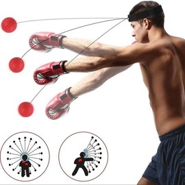 Boxing Reflex Ball, 1 Set Portable Boxing Training Equipment, Head Mounted Boxing Reflex Ball, Hand Eye Coordination Training Equipment for Home & Gym