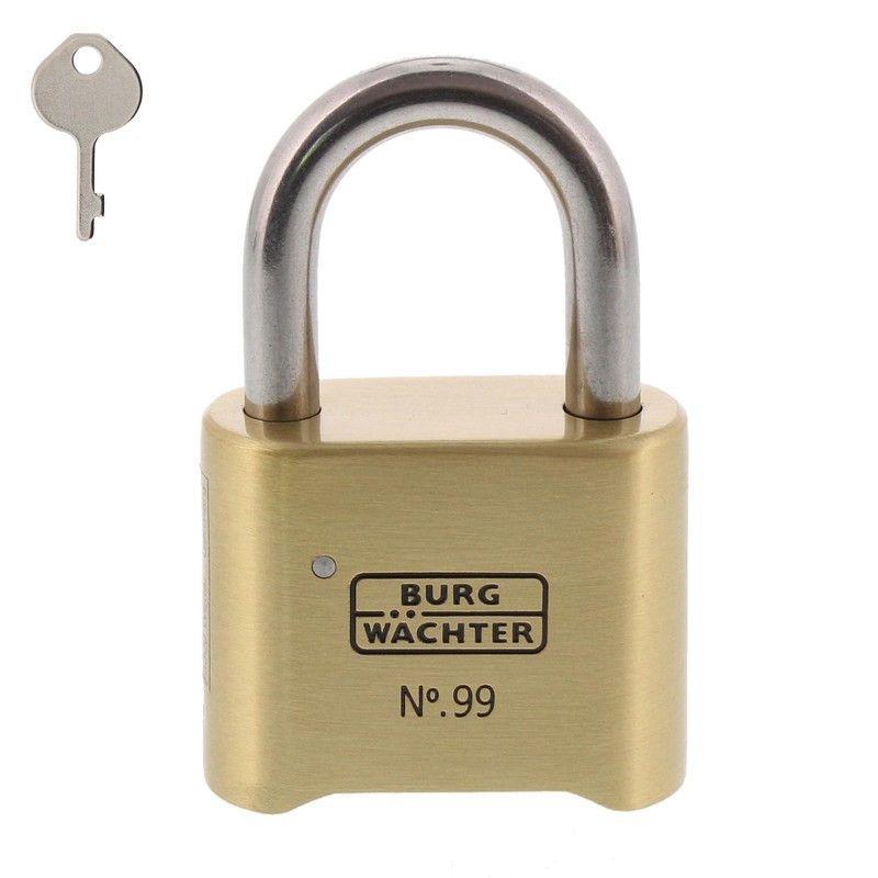Burg-Wächter 99 Ni 50 SB Combination Padlock, Brass, Normal
