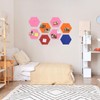 uxcell 8 Pcs Hexagon Felt Pin Board with 40 Pcs