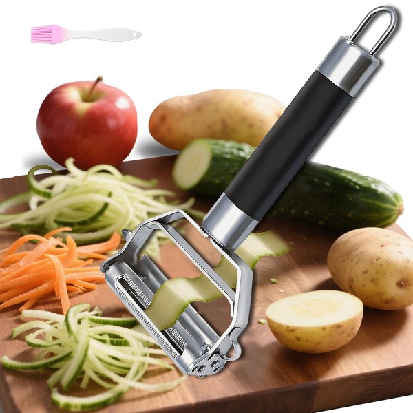 Stainless Steel Multifunctional Peeler with Double Sides - Peels Fruits,