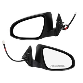 PM Auto Driver & Passenger Side Mirrors, Left-Right Power Heated Paintable Manual Folding View Mirrors Replacement For 2012-2014 Toyota Camry, Door Mirror Pair of 2