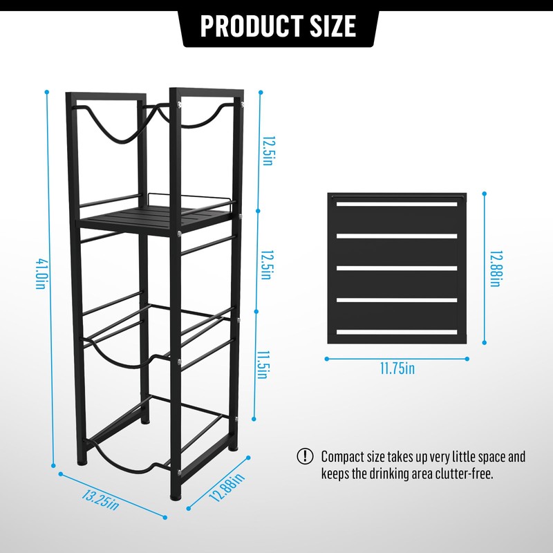 AMZCOM 5 Gallon Water Jug Holder Stand, 3-Tier Water Bottle