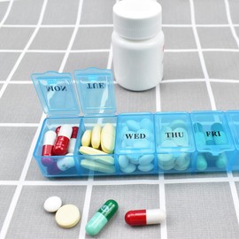 Pill Box Organiser 7 Day One Time a Day Pill Dispenser Storage Case for Medication, Supplements, Vitamins and Cod Liver Oil
