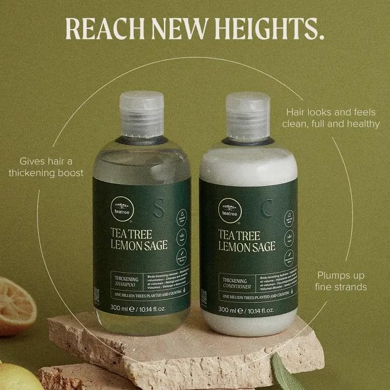 Tea Tree Lemon Sage Thickening Conditioner, Builds Body + Boosts