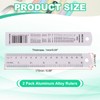 PATIKIL 15cm/6" Metal Ruler, 2 Pack Aluminum Alloy Rulers with