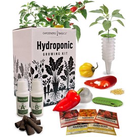 Gardeners Basics Hot Pepper Hydroponic Growing Kit Compatible with Aerogarden and Lettuce Grow 5 Super Spicy Peppers Indoors in Seed Pods Heirloom Seeds Aquaponics & Hydroponic Grow Kit