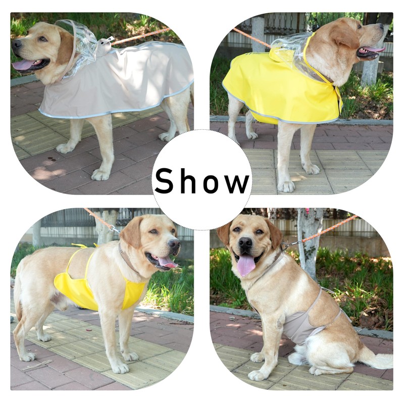MAMORE Dog Raincoat,Waterproof Dog Raincoat Hooded Poncho with Adjustable Belly