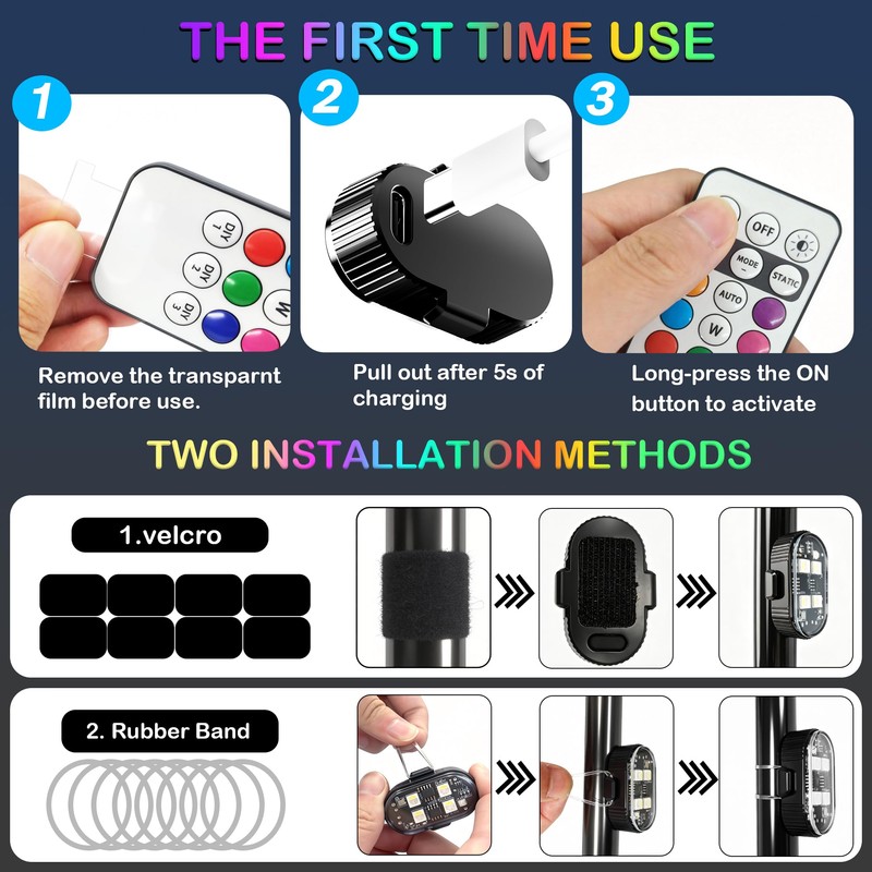 UBAPEV Upgraded 10PCS Wireless LED Strobe Lights with Remote Control