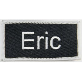 Eric Name Tag Patch Uniform ID Work Shirt Badge Embroidered Iron On Applique