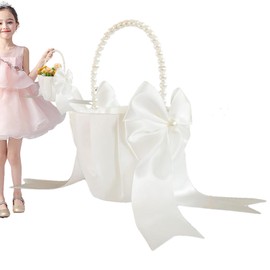 Generic Pearl Flower Girl Basket, Western Theme Wedding Basket | Foldable Flower Basket For Floral Petals