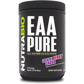 NutraBio – EAA Pure – BCAA Powder– Muscle Repair and Recovery– Pre or Post Workout - Amino Acid Su, Grape Berry Crush, 1개, 420g / NutraBio – EAA Pure – BCAA Powder– Muscle Repair and Recovery– Pre or Post Workout - Amino Acid Su, Grape Berry Crush, 1개, 420g