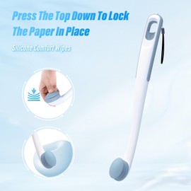 Innovation Toilet Aids for Wiping Bottom, 16.5" Firmly Clamp Bottom Buddy Wiping Aid, Butt Wiper Tool with Replaceable Head for Women, Men, Elderly, Pregnant, Disabled and Surgery Recovery