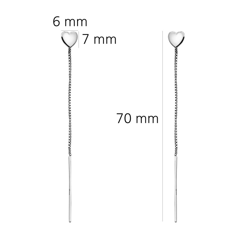 SOFIA MILANI - 20771 Women's Earrings 925 Silver Heart Bar,