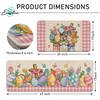 Tailus Easter Eggs Kitchen Rugs Set of 2, Bunny Rabbit