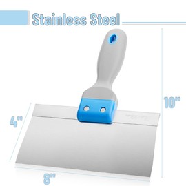 Bates- Taping Knife, 8 Inch, Stainless Steel Drywall Taping Knife, Soft Grip Handle