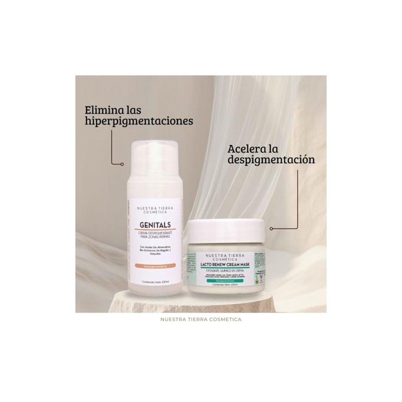 Nuestra Tierra Cosmetica Kit Despigmentante Zonas Íntimas Crema Genitals Mascarilla