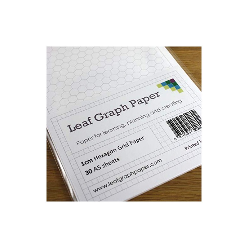 A5 Hexagon Graph Paper 10mm 1cm - 30 Loose-Leaf Sheets