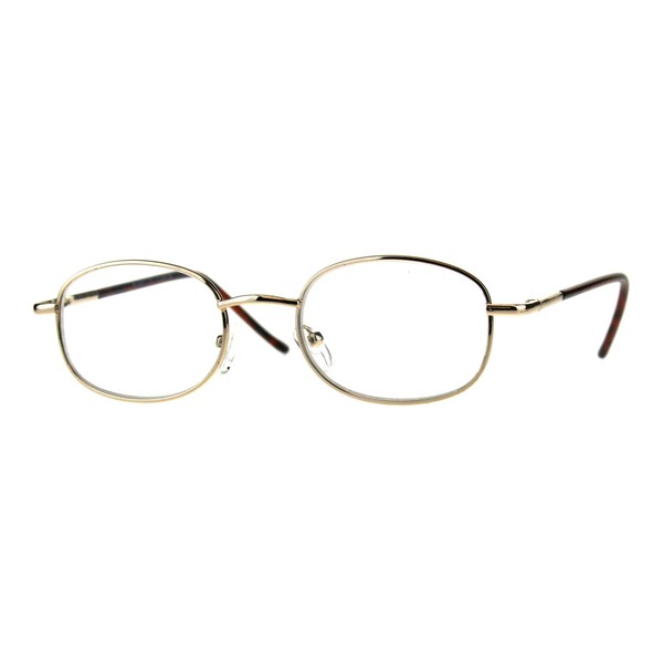 Clear Lens Glasses Bifocal Reading Lens Small Oval Frame Spring