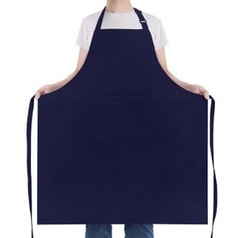 NLUS Extra Large Aprons for Men, Adjustable Navy Blue Chef Apron for Men Kitchen Cooking Aprons for Women with 2 Pockets, Water & Oil Resistant - 1 PACK
