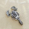 KINMOT Steampunk Silver-tone Red Blue Crystal Scorpion Brooch with Bend