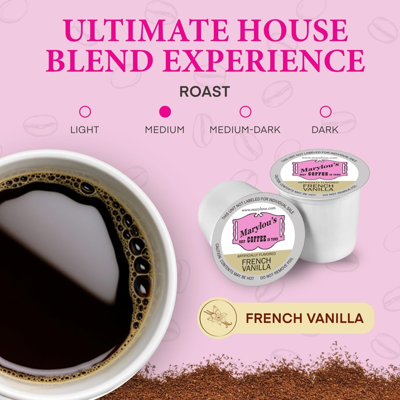 Marylou's Coffee – French Vanilla Flavored Gourmet Coffee – Single