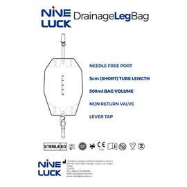 E&E Medical Supplies Ltd. 1Pc Urine Leg Bag 500ml Short Tube - Lever Tap Valve - Fabric Back C Sterile Driange Leg Bag