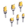 6Pcs Flush Trim Bit 6mm Shank Pattern Router with Bearing