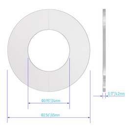 FOCMKEAS 6Pcs Wall Split Flange, Fit 0.87"(22mm) Diameter Pipe Stainless Steel Round Escutcheon Plate Wall-mounted Water Pipe Cover Accessories, Sliver