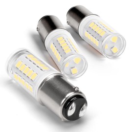 12 Volt 1142 BA15D LED RV Interior Light Bulbs 1176 1076 1004 Daylight White 6000K 5 Watts DC Bayonet Double Contact Base for AC10-24 Volt DC10-30 Volt Car Camper Marine Boat Trailer Lights, 3 Pack