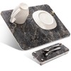 Stone Dish Drying Mat, 2 Piece Set, Water-Absorbent. Stone Drying