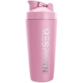 RESPAWN By Razer Stainless Steel Shaker - Pink - Dual-Insulated Shaker Cup - Built-In Grate - Locking Cap - 20oz
