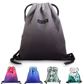 INONIX Drawstring Swim Bag - Waterproof Backpack with Wet/Dry Pockets, Lightweight for Beach, Travel, Pool or Gym (Black Gray)