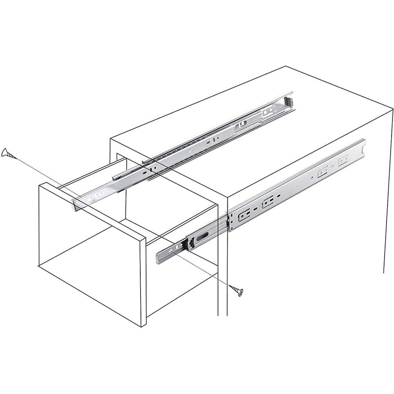 Full Extension Drawer Slides 10 Inch 1 Pairs Side Mount