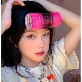Hair Roller, Chubby Roller M-Pink, Hair Salon, Root Volume, Clip Setting, Fixing, Bangs Fixing, Roller Rod / 헤어 그루프 뚱그루프M-핑크 구르프 미용 뿌리 볼륨 집게 세팅 고정 앞머리 고정 롤 롯드