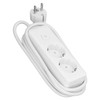 Schuko Power Strip 2 Sockets with Switch, 3 m, 3G, 1.5 mm², Black, Base with 2 Sockets