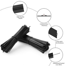 Oligei 600 Pcs Plastic 5" Twist Ties for Bags, Wire Ties Reusable Twist Bread Ties for Household and Office Use