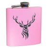 Hip Flask Pink with Deer Antlers, 6 oz | Gift