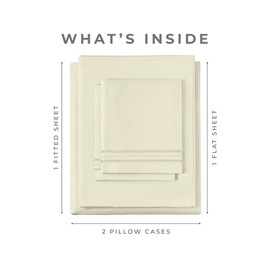 Calimartz Twin Size Sheets – 4 Piece Bedding Sheets & Pillowcases – Hotel Luxury, Soft Microfiber 100GSM, Breathable & Cooling Bed Sheets – with Deep Pocket up to 16’’ – 1800 Thread Count. (Ivory)