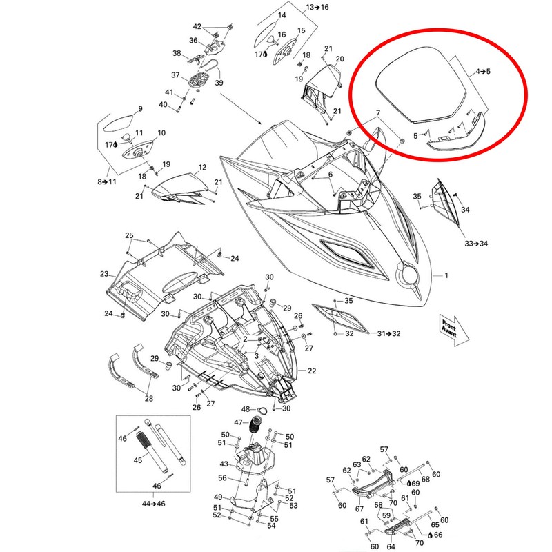 Sea-Doo New OEM Black Deflector Assembly, 269501612