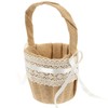 ULTNICE Wedding Flower Basket Hessian Biedermeier Basket with Lace