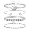 KUOAEAYE - Set 4 Pulseras Para Mujer Con Zirconias Ajustables