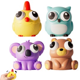 Pack of 4 Anti-Stress Toys, Anti-Stress Toy, Soft and Elastic, Anti-Stress Ball Children, Anti-Stress Gifts for Children, Souvenir, Children's Birthday Party Gifts, Suitable for Girls and Boys